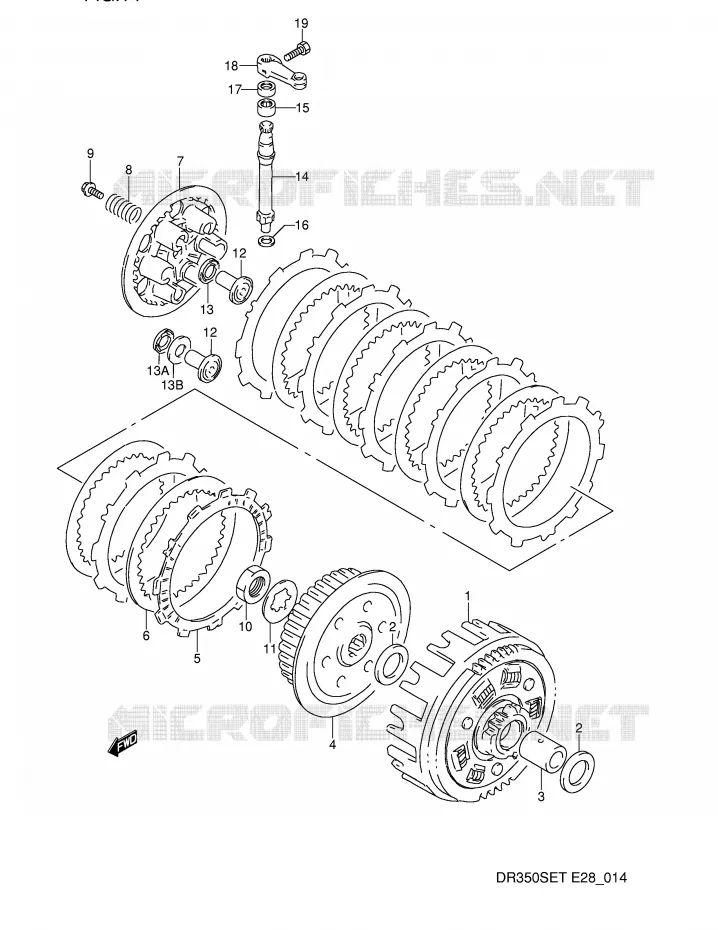 CLUTCH Suzuki MOTO 350 DR 1992  DR350SN(E28)