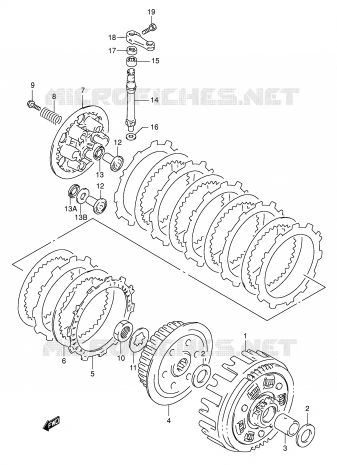 CLUTCH Suzuki MOTO 350 DR 1995  DR350S(E1)