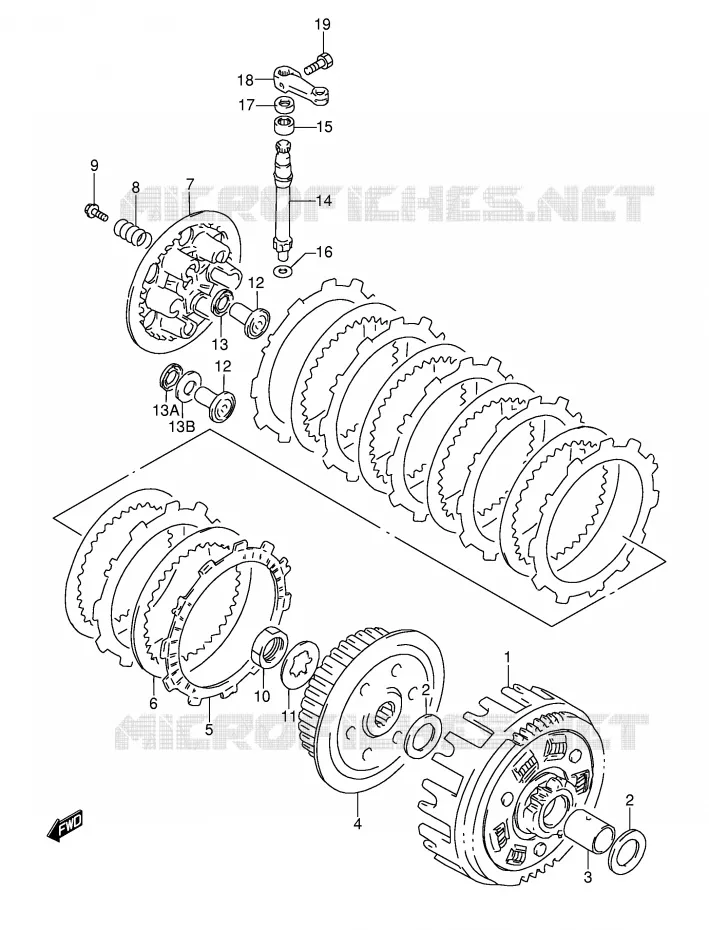 CLUTCH Suzuki MOTO 350 DR 1996  DR350T(E3)