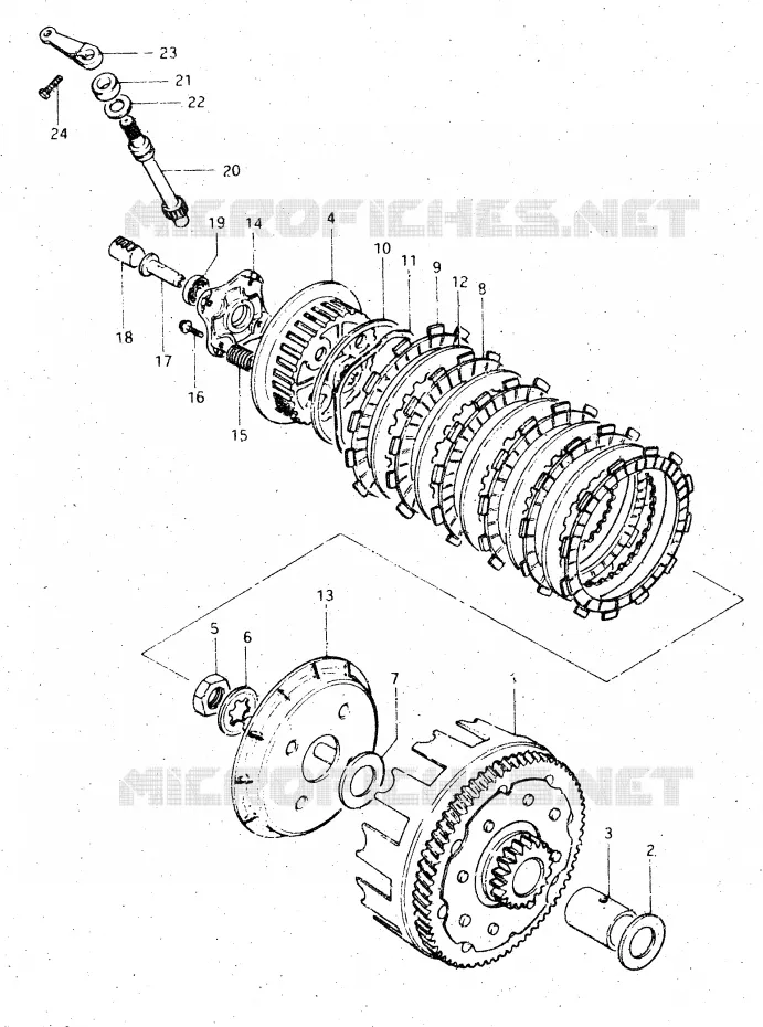 CLUTCH Suzuki MOTO 500 DR 1983  DR500SD(E1)