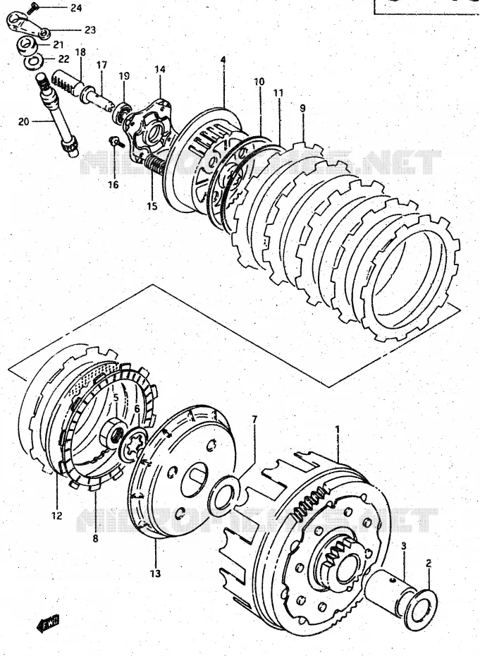 CLUTCH Suzuki MOTO 500 DR 1986  DR500RG(G/H/J)