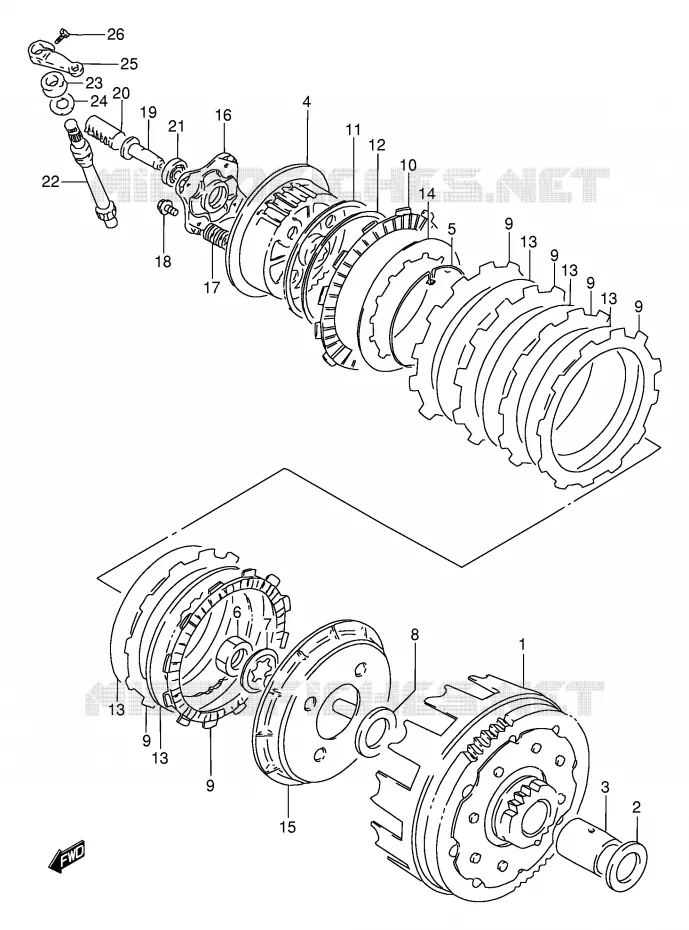 CLUTCH Suzuki MOTO 650 DR 1994  DR650REUR(E2)