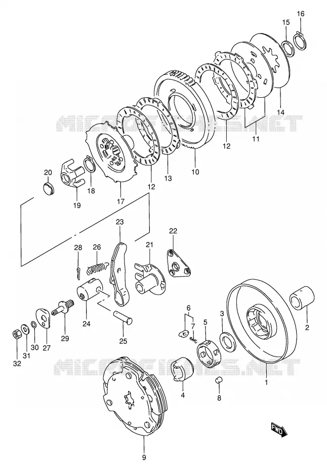 CLUTCH Suzuki SCOOTER 80 FB 1991  FB80M(E1)