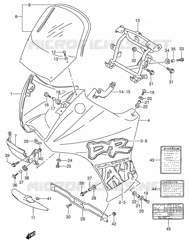 COWLING - LABEL (MODEL S) Suzuki MOTO 650 DR 1991  DR650RSEUM(E4)