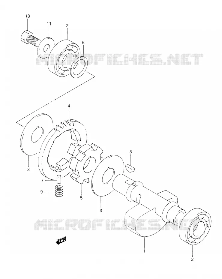 CRANK BALANCER Suzuki MOTO 350 DR 1993  DR350P(E28)