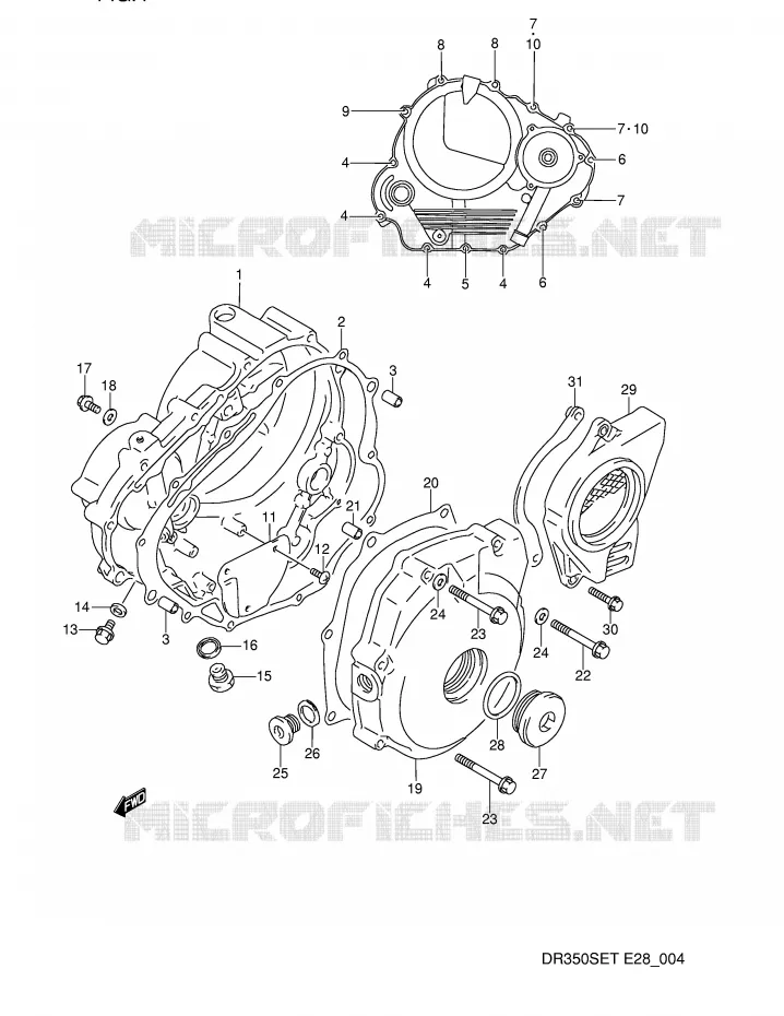 CRANKCASE COVER (MODEL L/M/N/P) Suzuki MOTO 350 DR 1990  DR350SL(E28)