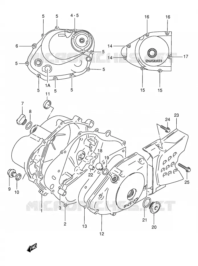 CRANKCASE COVER Suzuki MOTO 125 DR 1996  DR125SET(E4)