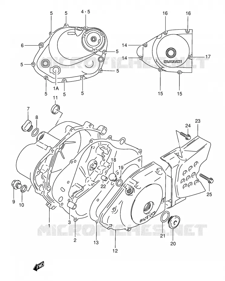 CRANKCASE COVER Suzuki MOTO 125 DR 2002  DR125SEK2(E2)