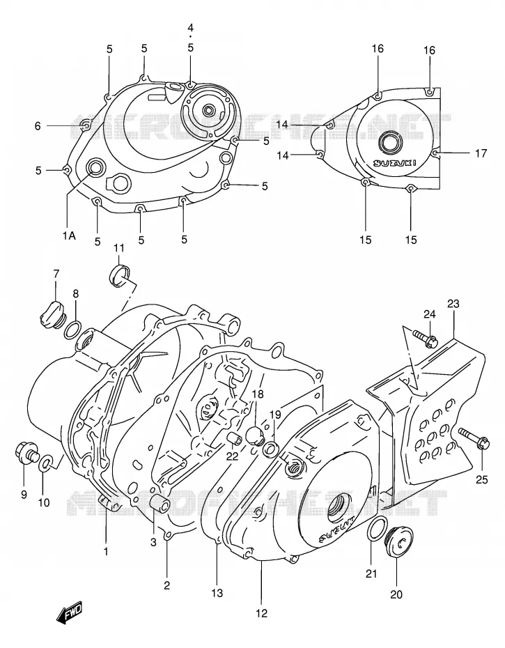 CRANKCASE COVER Suzuki MOTO 200 DR 1998  DR200SEW(E24)