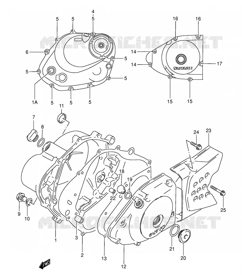 CRANKCASE COVER Suzuki MOTO 200 DR 2005  DR200SEK5(E3/E28)