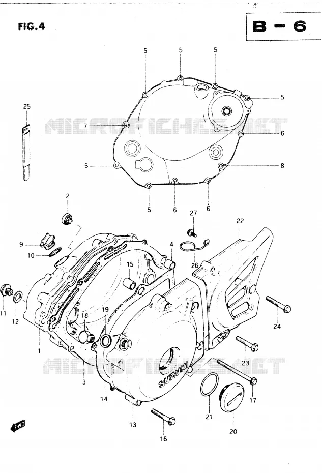 CRANKCASE COVER Suzuki MOTO 250 DR 1982  DR250SZ(E1)