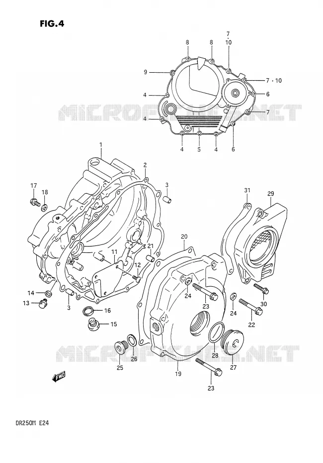 CRANKCASE COVER Suzuki MOTO 250 DR 1991  DR250M(E24)
