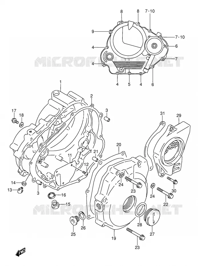 CRANKCASE COVER Suzuki MOTO 250 DR 1993  DR250SP(E24)