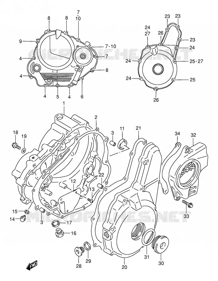 CRANKCASE COVER Suzuki MOTO 250 DR 1995  DR250SES(E24)