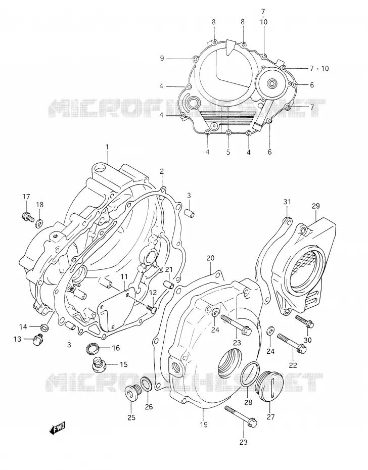 CRANKCASE COVER Suzuki MOTO 350 DR 1991  DR350M(E28)