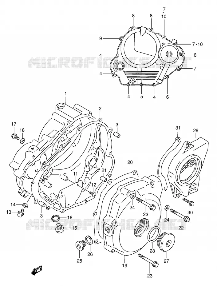 CRANKCASE COVER Suzuki MOTO 350 DR 1995  DR350S(E1)