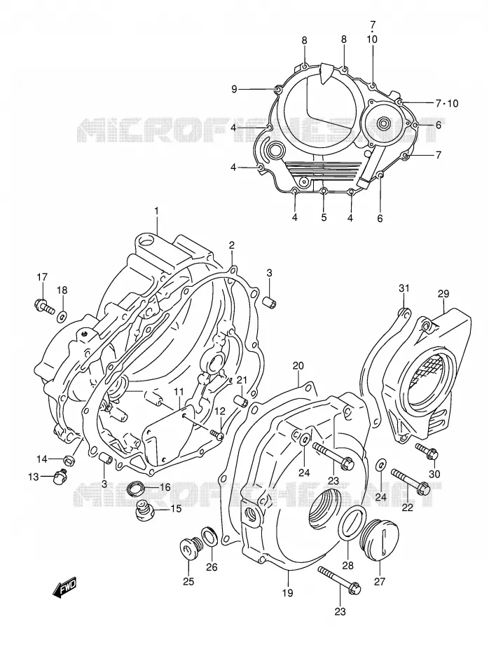 CRANKCASE COVER Suzuki MOTO 350 DR 1996  DR350T(E3)