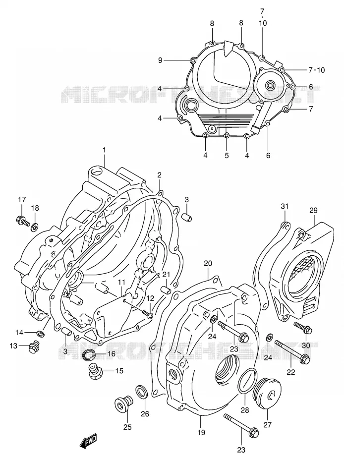 CRANKCASE COVER Suzuki MOTO 350 DR 1999  DR350X(E1)