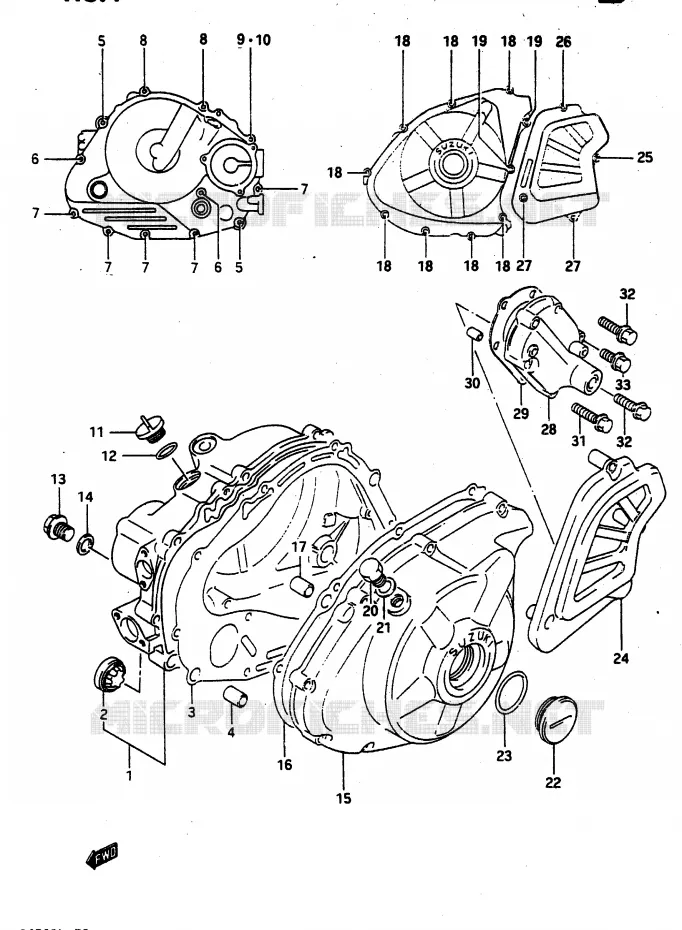 CRANKCASE COVER Suzuki MOTO 650 DR 1990  DR650RL(L)