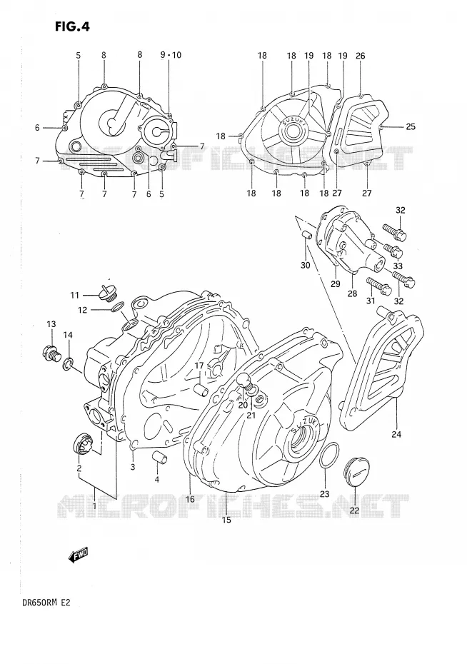 CRANKCASE COVER Suzuki MOTO 650 DR 1991  DR650RM(E2)