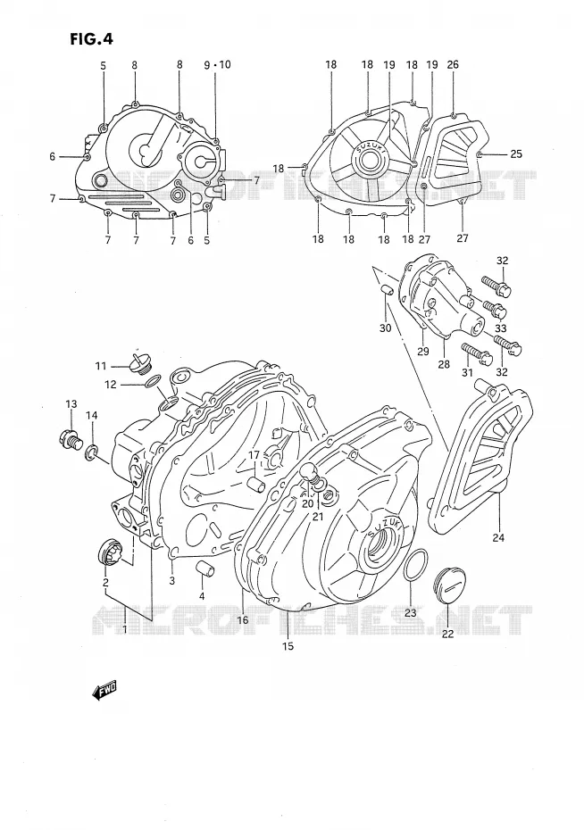 CRANKCASE COVER Suzuki MOTO 650 DR 1992  DR650RN(E4)