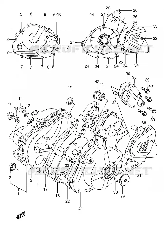 CRANKCASE COVER Suzuki MOTO 650 DR 1994  DR650REUR(E2)