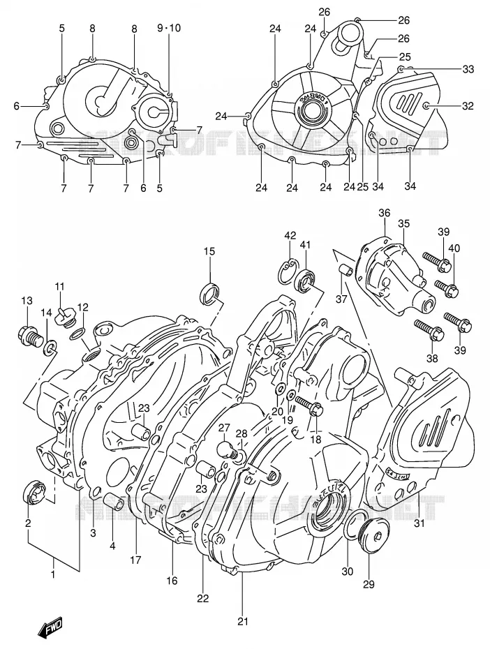 CRANKCASE COVER Suzuki MOTO 650 DR 1996  DR650RSET(E4)