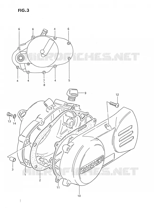 CRANKCASE COVER Suzuki MOTO 80 DS 1993  DS80P(E3)