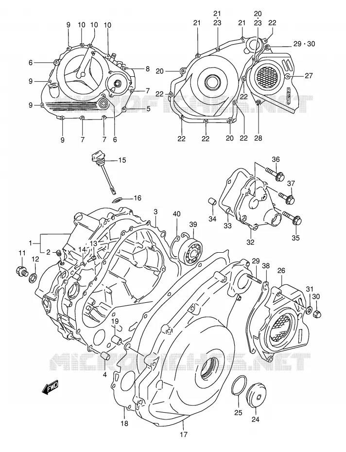CRANKCASE COVER Suzuki MOTO 800 DR 1994  DR800SUR