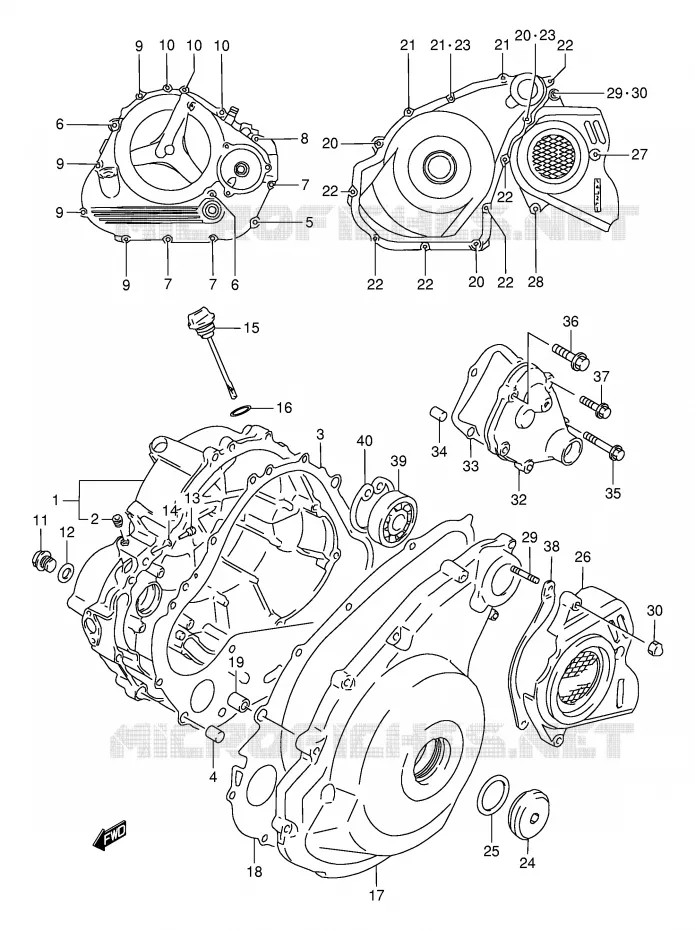CRANKCASE COVER Suzuki MOTO 800 DR 1997  DR800SUV