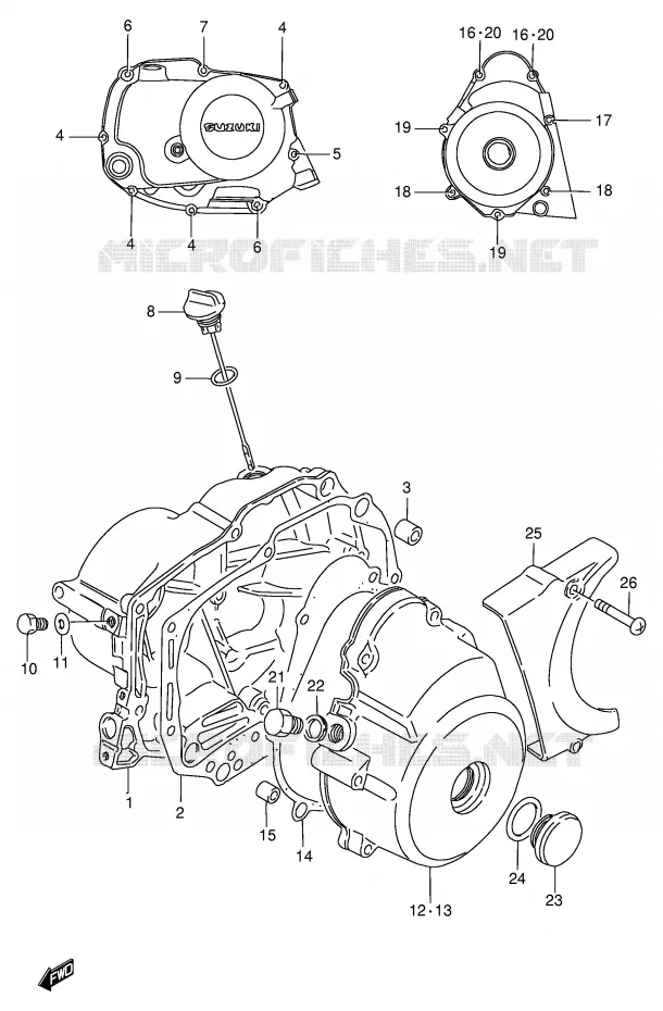 CRANKCASE COVER Suzuki SCOOTER 100 FB 2000  FB100Y(E71)