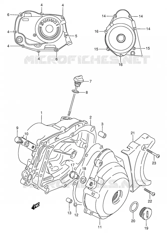 CRANKCASE COVER Suzuki SCOOTER 80 FB 1991  FB80M(E1)