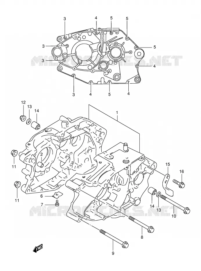 CRANKCASE Suzuki MOTO 125 DR 1998  DR125SEUW(E4)