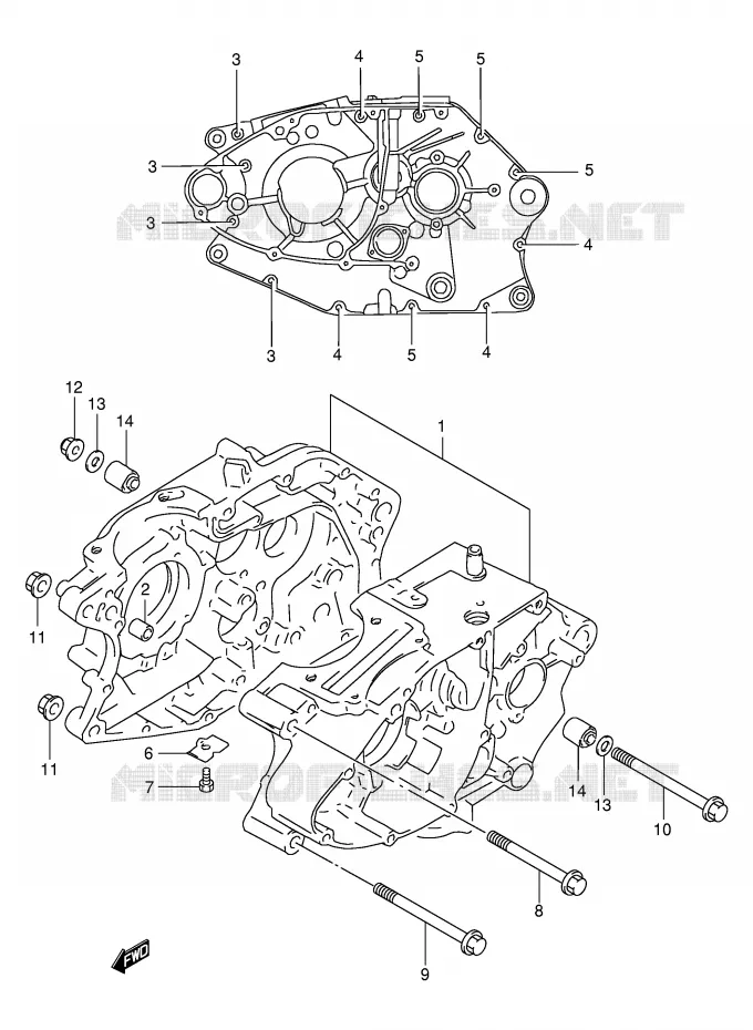 CRANKCASE Suzuki MOTO 125 DR 2002  DR125SEK2(E2)