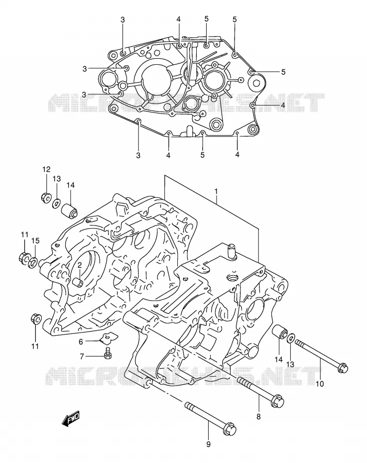 CRANKCASE Suzuki MOTO 200 DR 2001  DR200SEK1(E24)