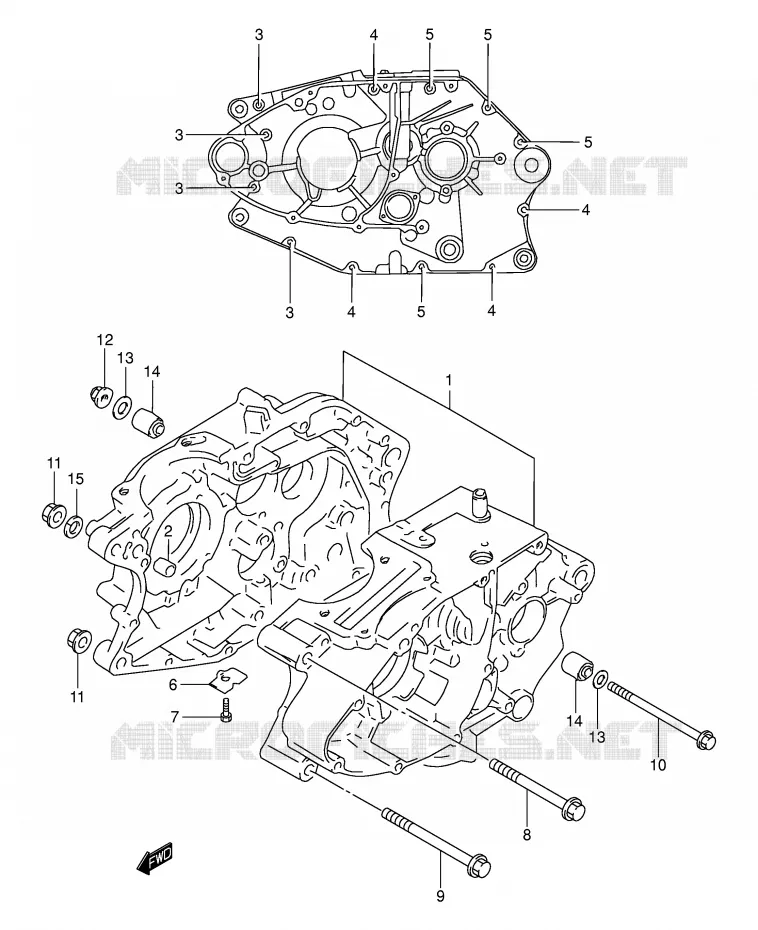 CRANKCASE Suzuki MOTO 200 DR 2001  DR200SEK1(E3/E28)