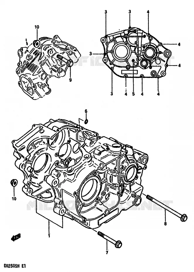 CRANKCASE Suzuki MOTO 250 DR 1987  DR250SH(E/F/G/H)