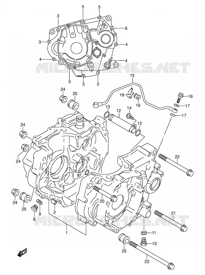 CRANKCASE Suzuki MOTO 250 DR 1990  DR250SL(E24)