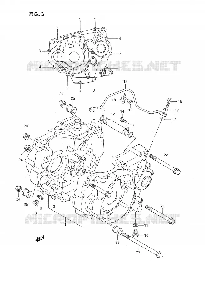 CRANKCASE Suzuki MOTO 350 DR 1992  DR350SN/SHN(E2)
