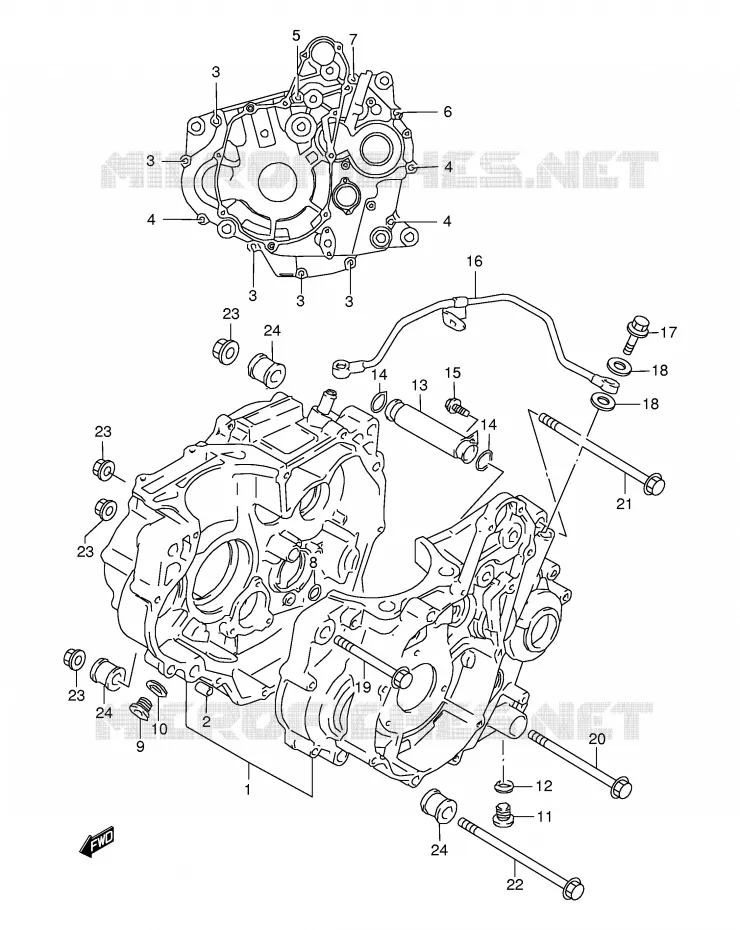 CRANKCASE Suzuki MOTO 350 DR 1994  DR350SER(E2)
