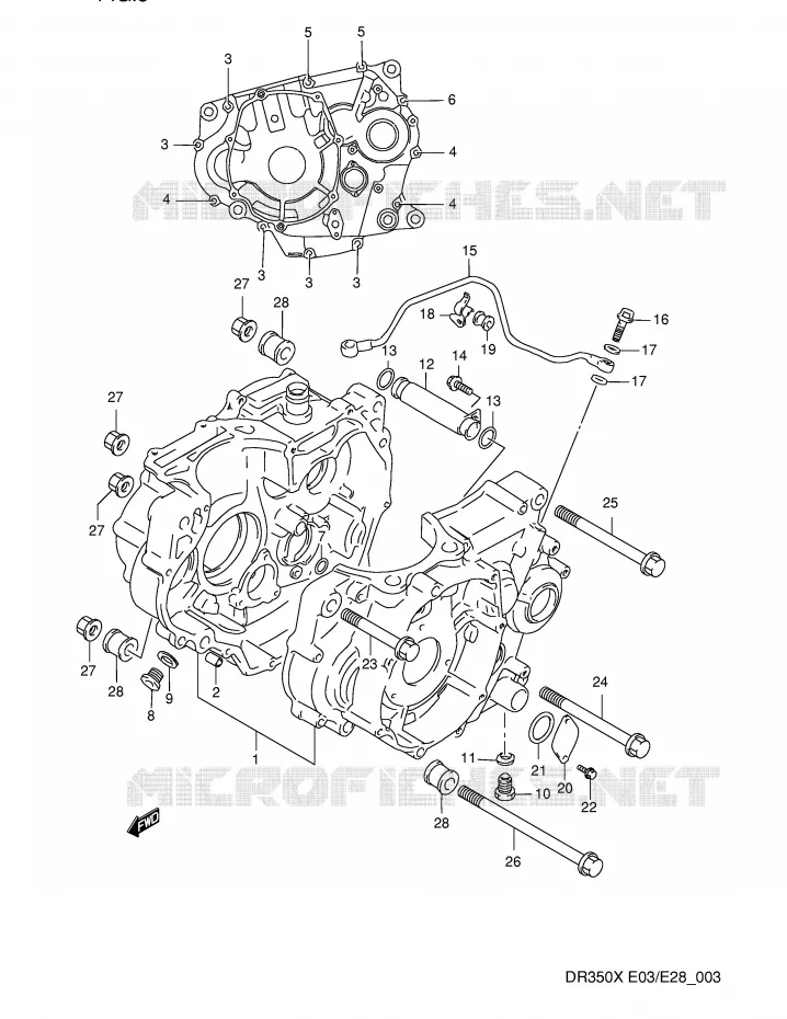 CRANKCASE Suzuki MOTO 350 DR 1997  DR350V(E3/E28)