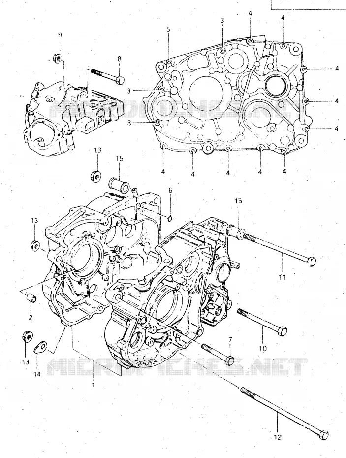 CRANKCASE Suzuki MOTO 500 DR 1983  DR500SD(E1)