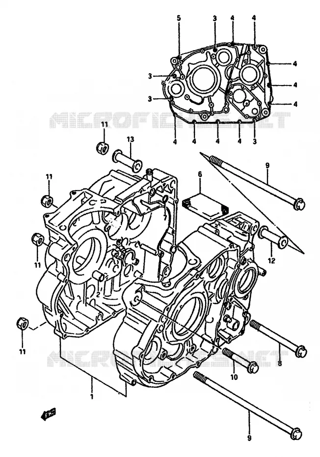 CRANKCASE Suzuki MOTO 600 DR 1985  DR600SUF(E2)