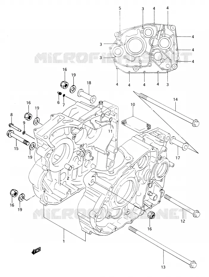 CRANKCASE Suzuki MOTO 650 DR 1990  DR650RSUL(E2)