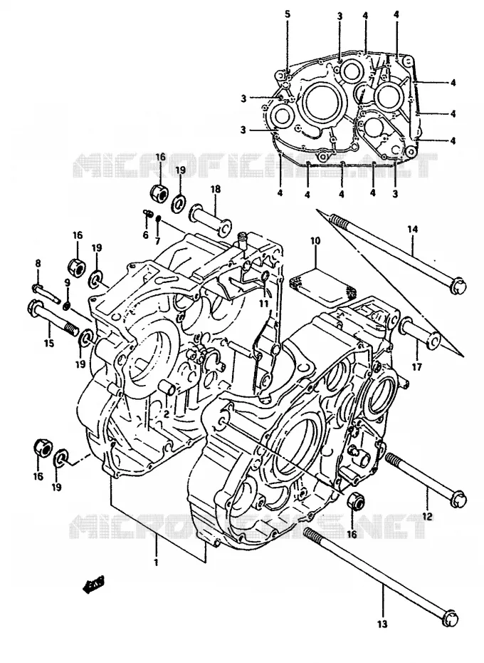 CRANKCASE Suzuki MOTO 650 DR 1990  DR650RSUL(L/M)