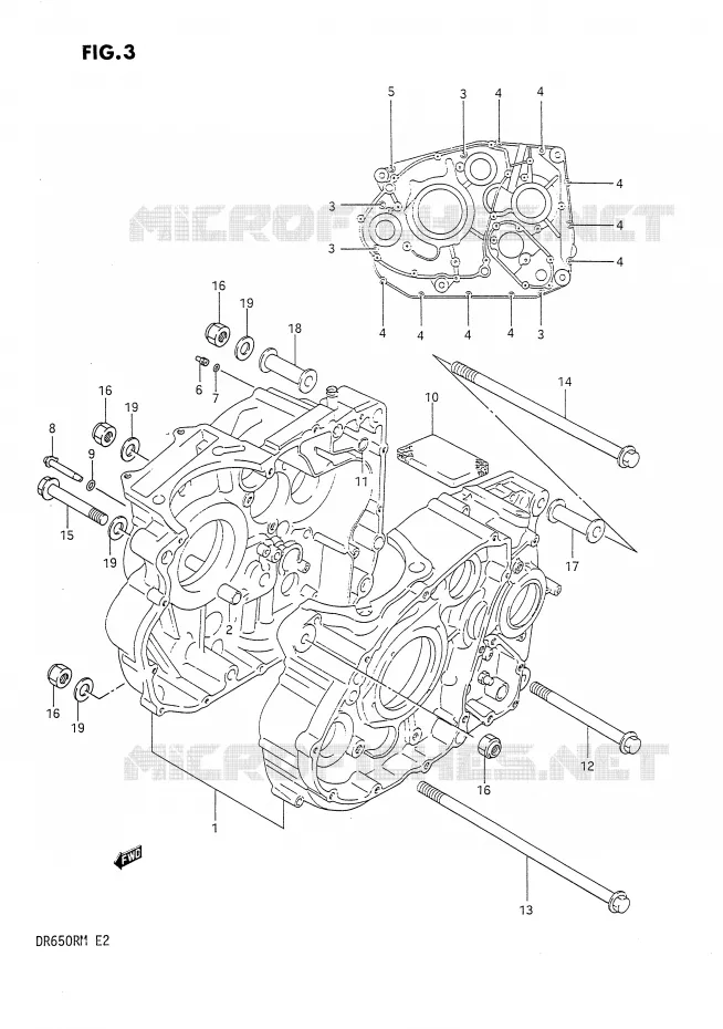CRANKCASE Suzuki MOTO 650 DR 1990  DR650RUL(E2)
