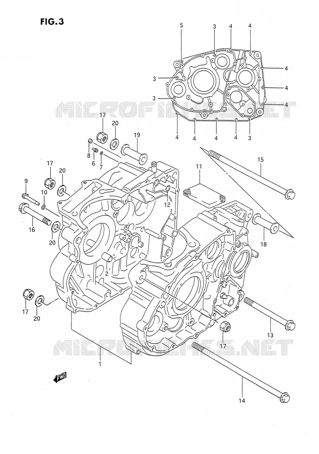 CRANKCASE Suzuki MOTO 650 DR 1992  DR650RUN(E4)