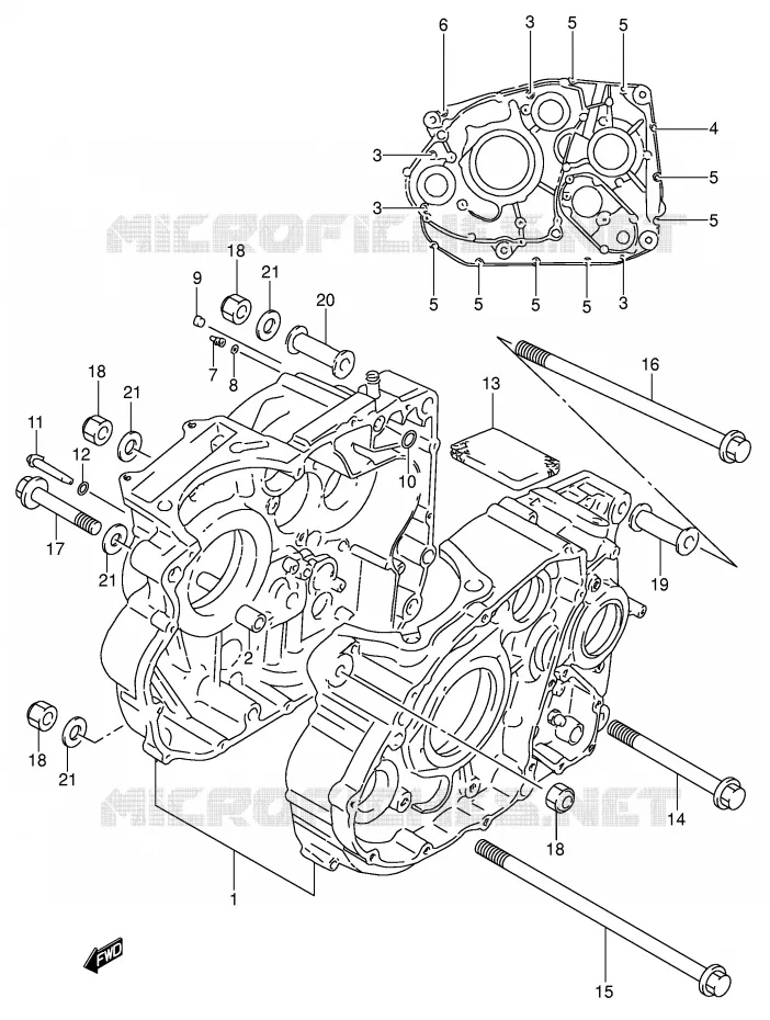 CRANKCASE Suzuki MOTO 650 DR 1992  DR650SEUN(E4)