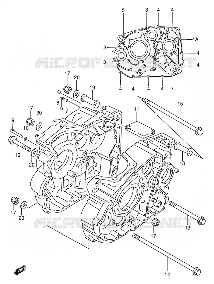 CRANKCASE Suzuki MOTO 650 DR 1994  DR650RER(E2)
