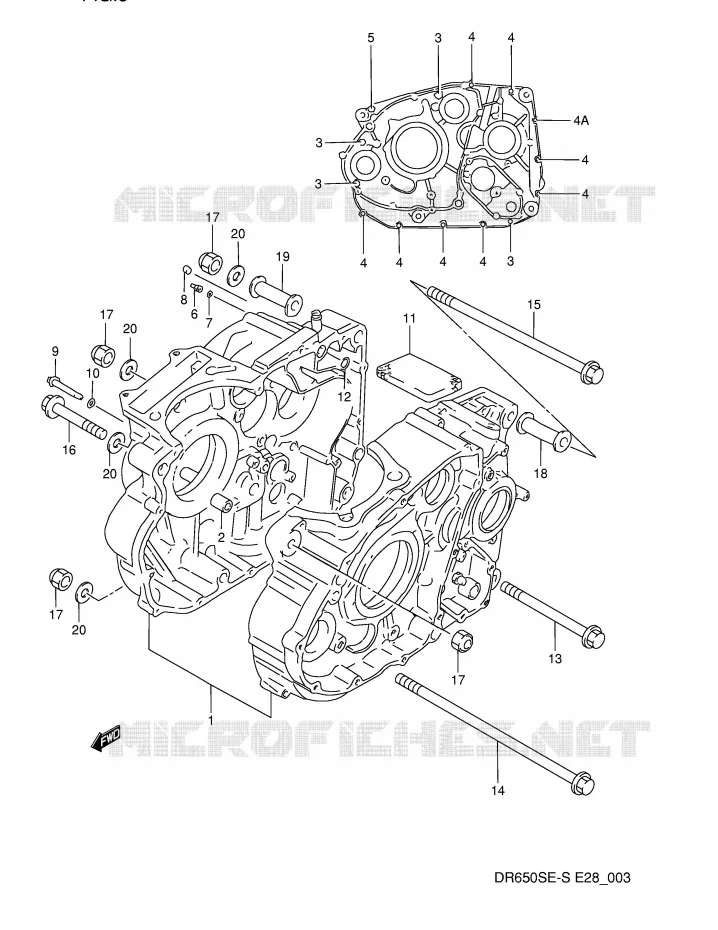CRANKCASE Suzuki MOTO 650 DR 1995  DR650SES(E28)